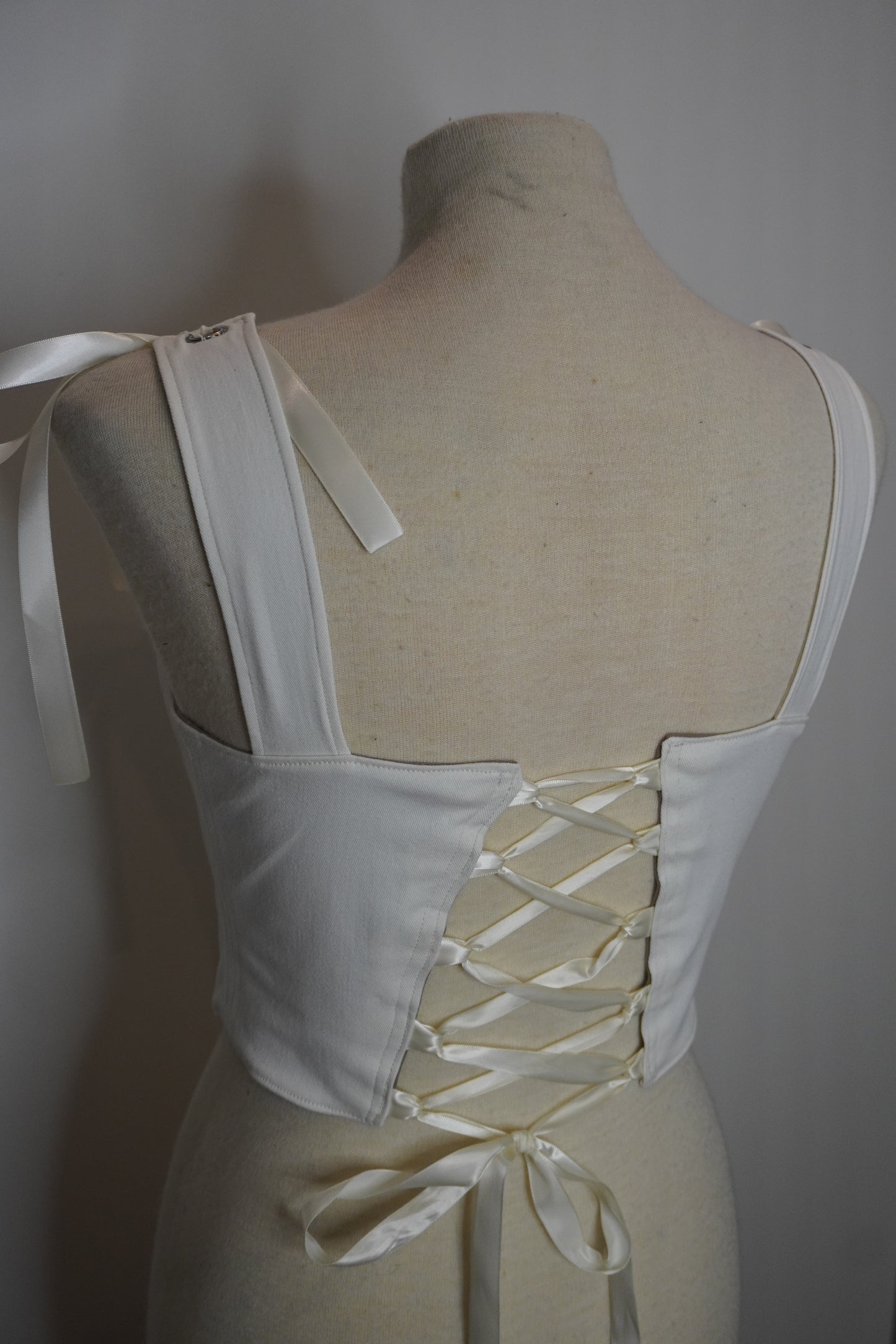 Corset reversible marrón y blanco XS/S