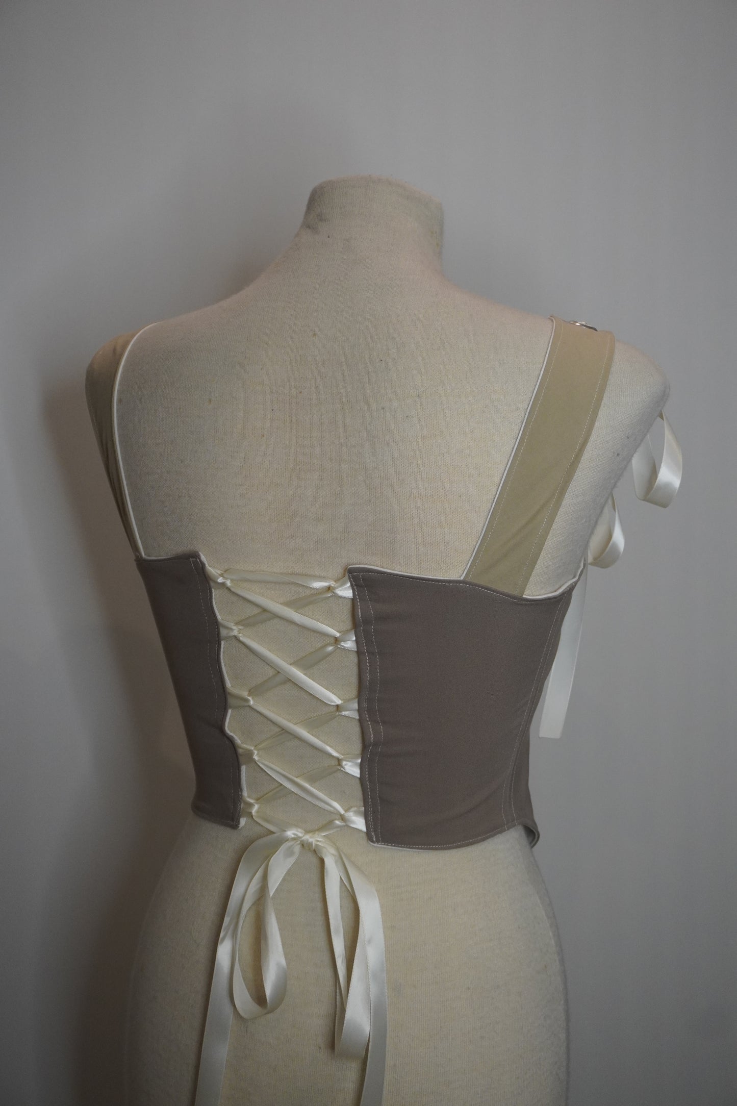 Corset reversible marrón y blanco XS/S