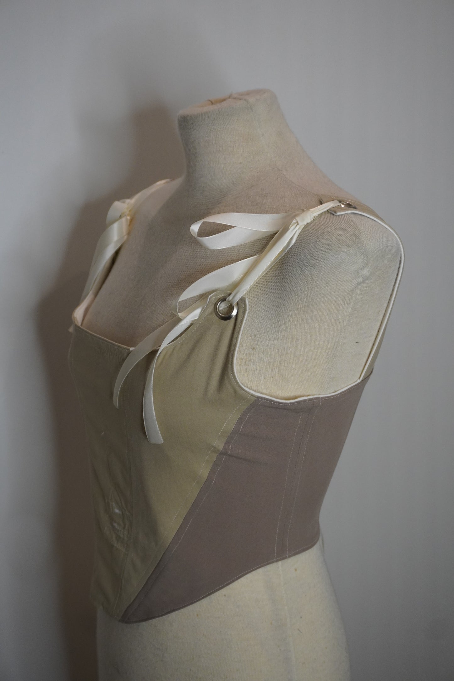 Corset reversible marrón y blanco XS/S